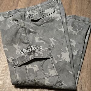 Harley-Davidson Gray Camo Cargo Pants Size 38x34